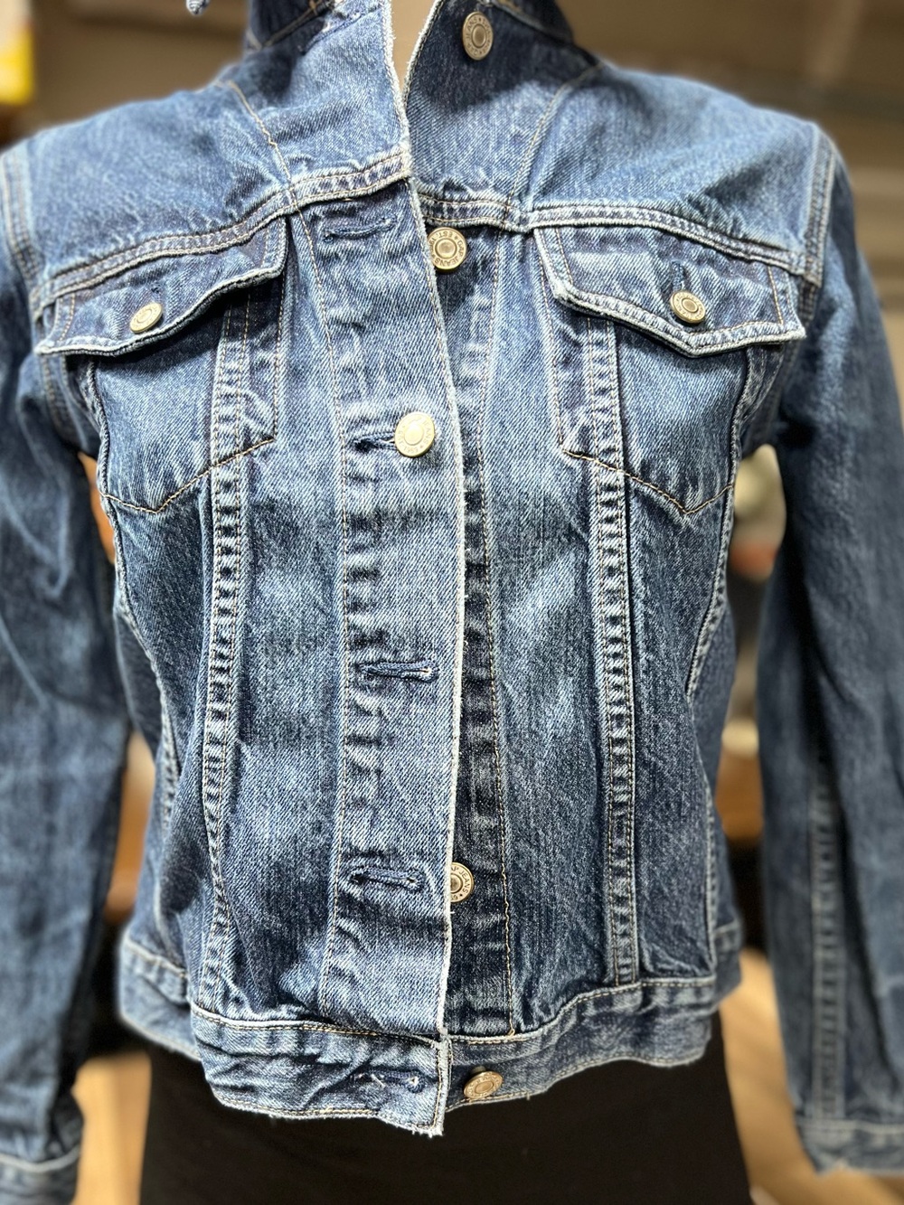 GAP Washed Blue Denim Trucker Jacket